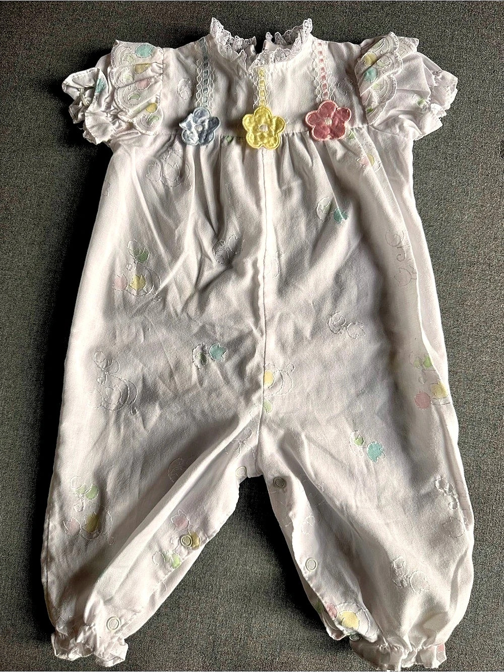 Vintage Embroidered White onsie